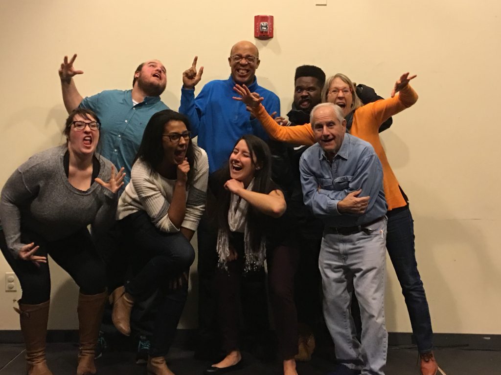 Class photo following a corporate improv class